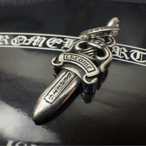 Chrome Hearts Tiny Dagger With Bale Pendant 925 Silver
